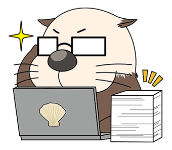 報酬は発生時点で100％確定を表すラッコキャラクター