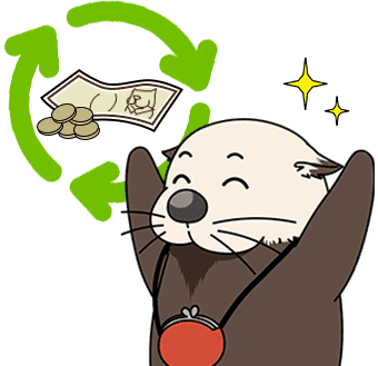 ライフタイムコミッションあり！継続する限り成果が発生を表すラッコキャラクター